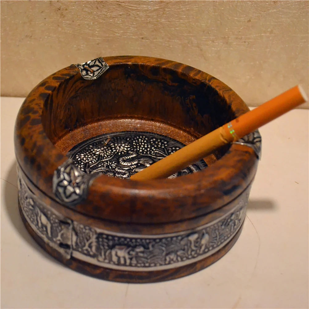 Wood Ash Tray Ashtray Retro