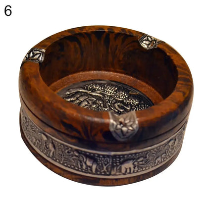 Wood Ash Tray Ashtray Retro