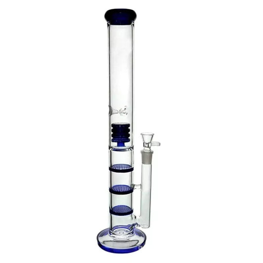 Blue glass bong honeycomb tube 16.5"