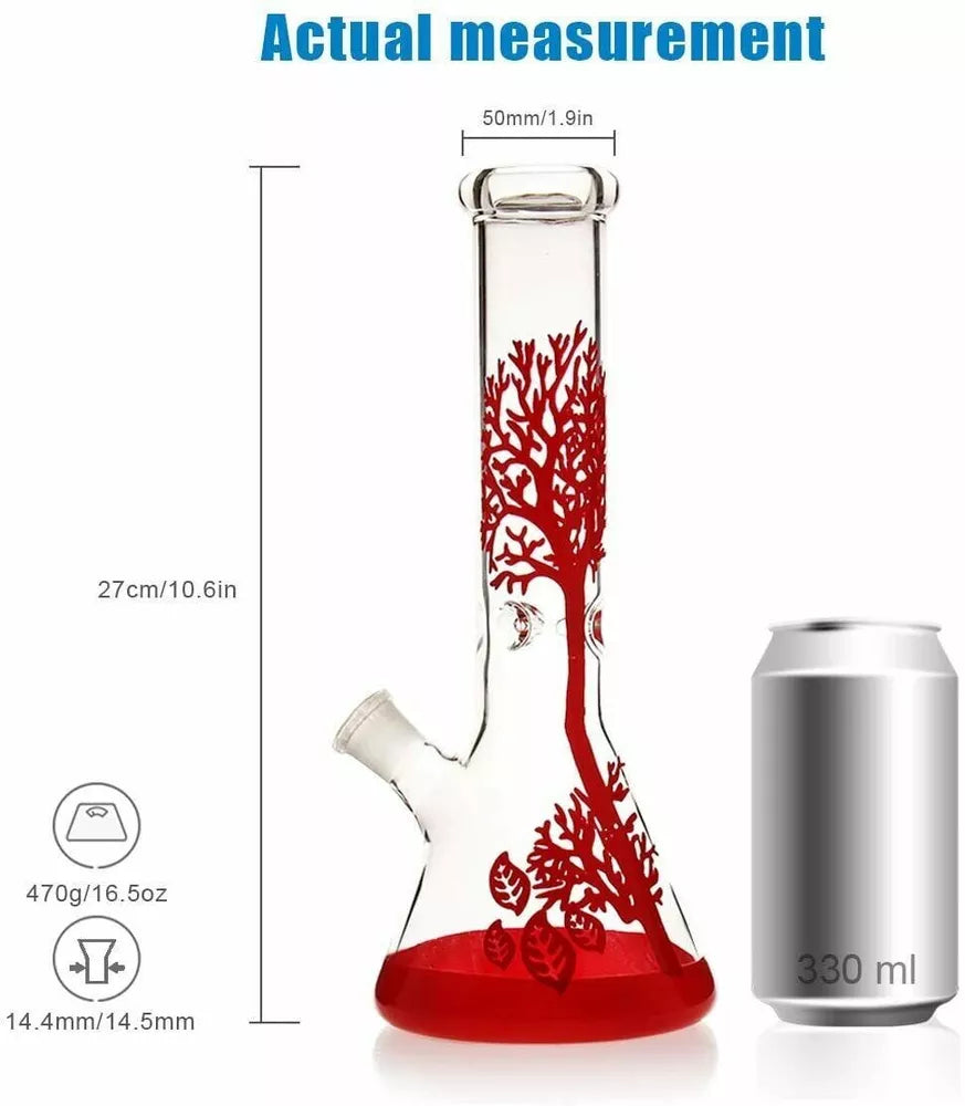 Red tree beaker bong 11"